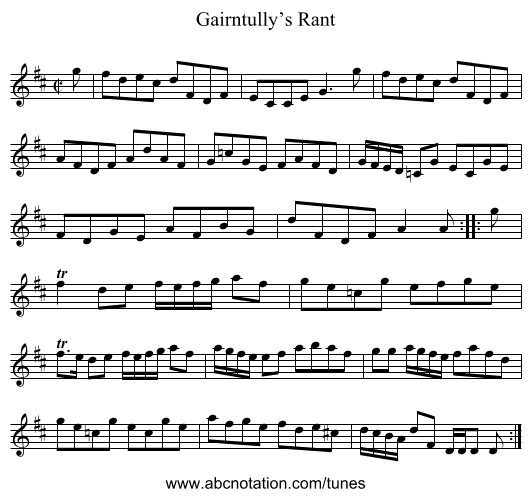 Gairntully’s Rant - staff notation