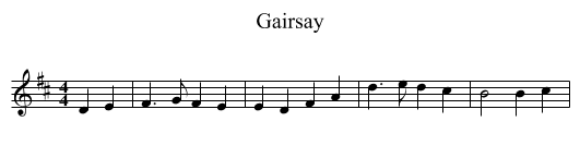 Gairsay - staff notation
