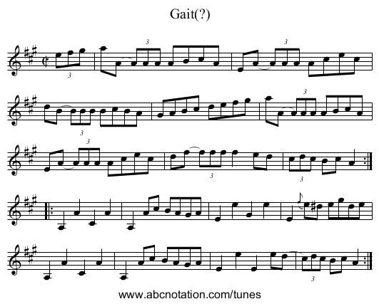 Gait(?) - staff notation