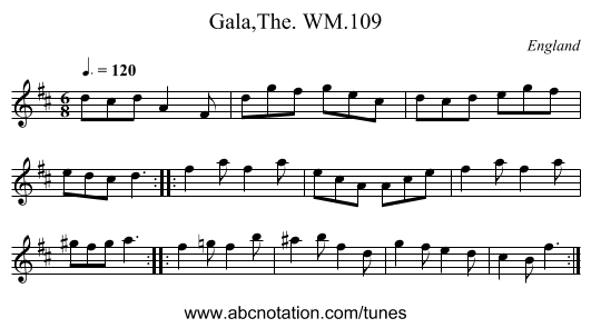 Gala,The. WM.109 - staff notation