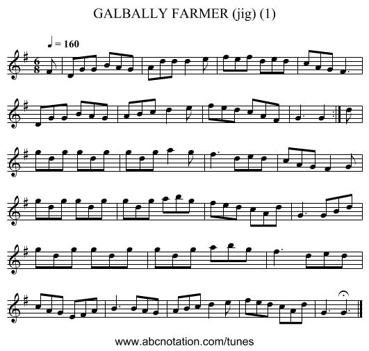 GALBALLY FARMER (jig) (1) - staff notation
