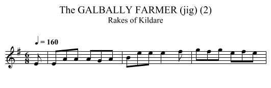 GALBALLY FARMER (jig) (2), The - staff notation