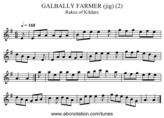 GALBALLY FARMER (jig) (2) - staff notation
