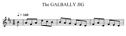 GALBALLY JIG, The - staff notation