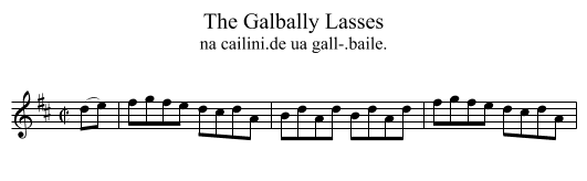 Galbally Lasses, The - staff notation