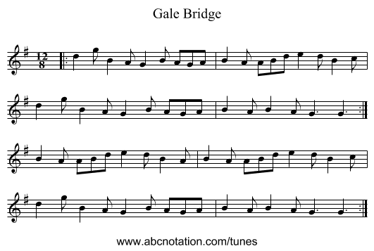 Gale Bridge - staff notation