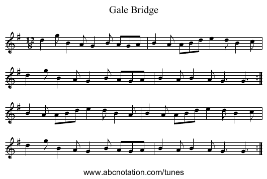 Gale Bridge - staff notation