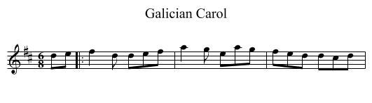 Galician Carol - staff notation