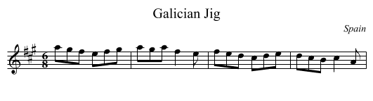 Galician Jig - staff notation