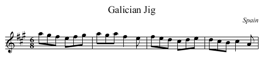 Galician Jig - staff notation