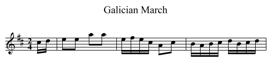 Galician March - staff notation