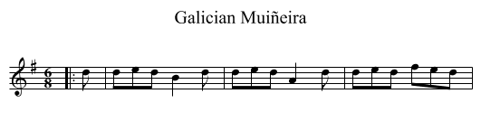 Galician Muiñeira - staff notation