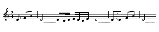 Galician Rumba (harmony part) - staff notation
