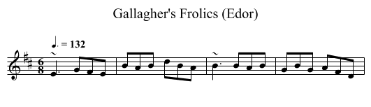 Gallagher's Frolics (Edor) - staff notation