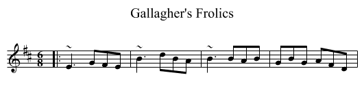 Gallagher's Frolics - staff notation