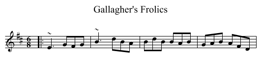 Gallagher's Frolics - staff notation