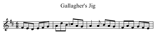 Gallagher's Jig - staff notation