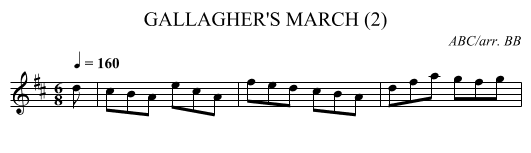 GALLAGHER'S MARCH (2) - staff notation