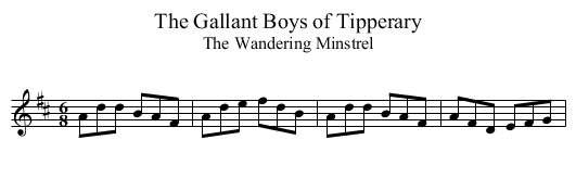 Gallant Boys of Tipperary, The - staff notation