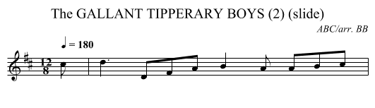 GALLANT TIPPERARY BOYS (2) (slide), The - staff notation