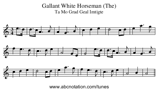 Gallant White Horseman (The) - staff notation