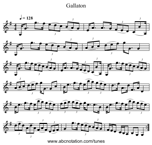 Gallaton - staff notation