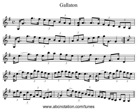 Gallaton - staff notation