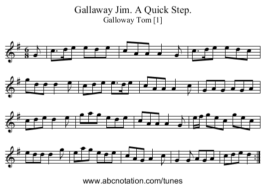 Gallaway Jim. A Quick Step. - staff notation