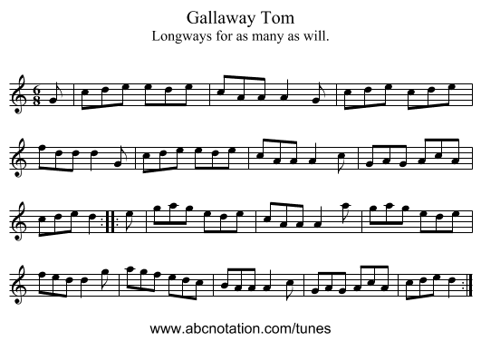 Gallaway Tom - staff notation