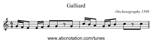 Galliard - staff notation