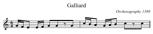 Galliard - staff notation