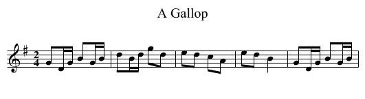 Gallop, A - staff notation