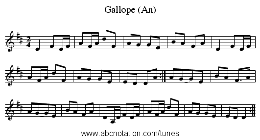 Gallope (An) - staff notation