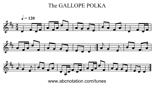 GALLOPE POLKA, The - staff notation