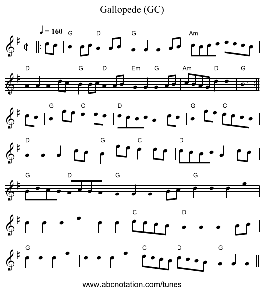 Gallopede (GC) - staff notation