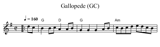 Gallopede (GC) - staff notation