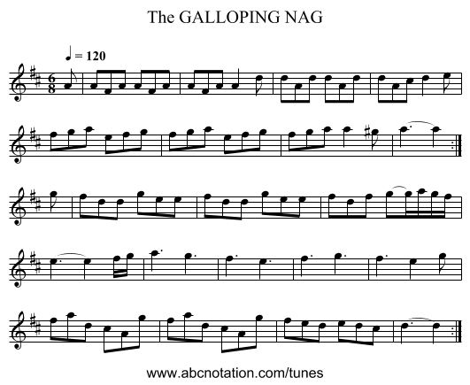 GALLOPING NAG, The - staff notation