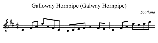 Galloway Hornpipe (Galway Hornpipe) - staff notation