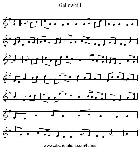 Gallowhill - staff notation