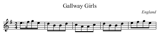 Gallway Girls - staff notation