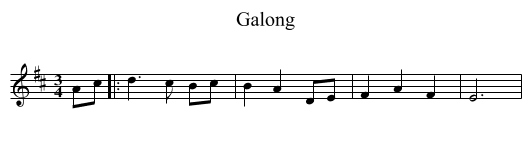 Galong - staff notation