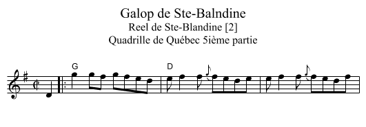 Galop de Ste-Balndine - staff notation