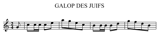 GALOP DES JUIFS - staff notation