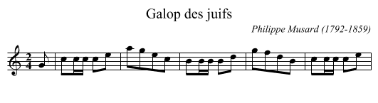 Galop des juifs - staff notation