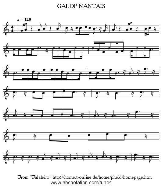GALOP NANTAIS - staff notation