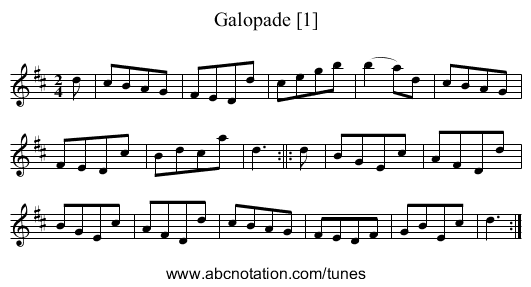 Galopade [1] - staff notation