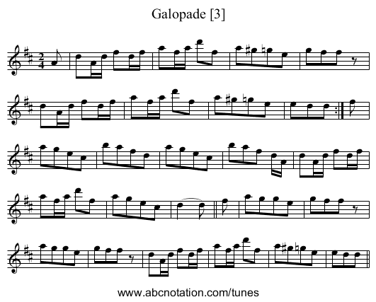 Galopade [3] - staff notation