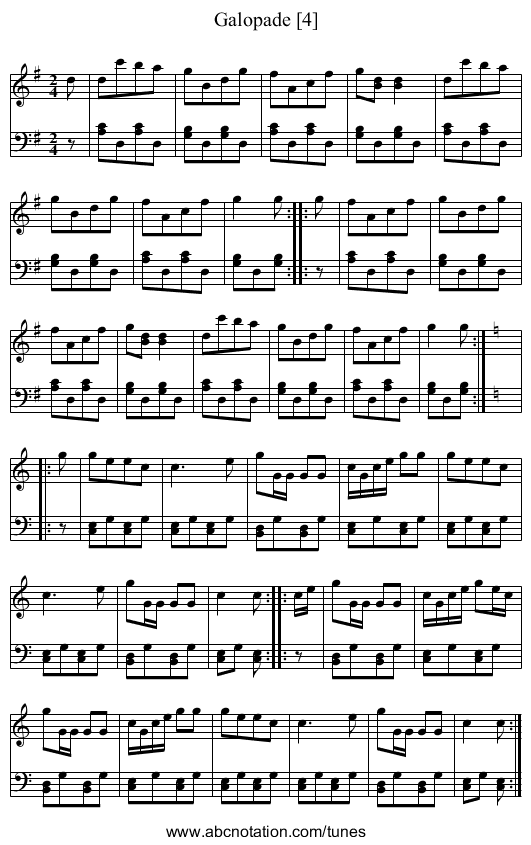 Galopade [4] - staff notation