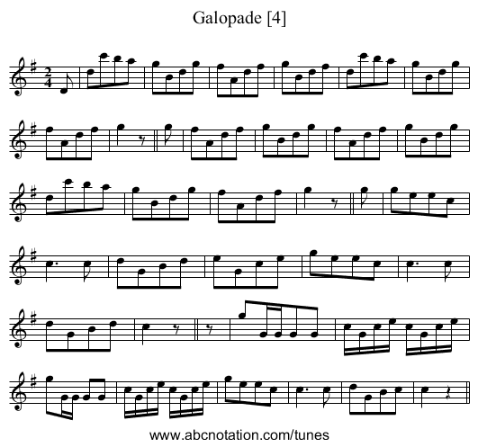 Galopade [4] - staff notation