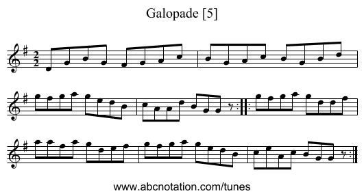 Galopade [5] - staff notation
